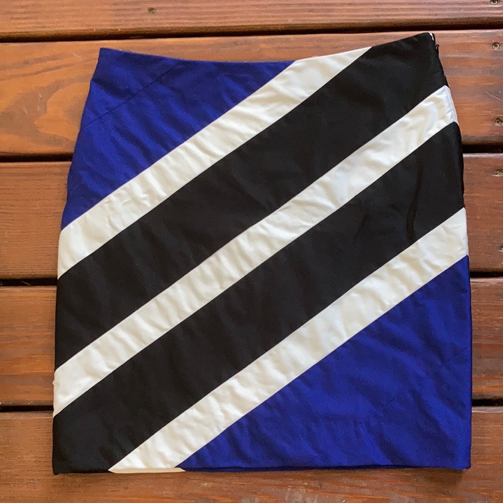 WHBM diagonal striped mini skirt